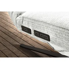 KAWOLA Relaxliege ALINA Cord 360° drehbar 80 x 100 x 200 cm Weiß mit Kissen