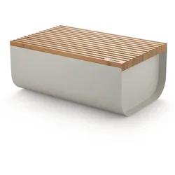 Alessi - Mattina Brotkasten mit Schneidebrett, Bambus / grau