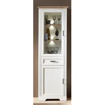Innostyle Stauraumvitrine "Jasmin", weiß (piniefarbe, weiß, eichefarben), B:66cm H:204cm T:42cm, Glas, Holzwerkstoff, MDF, Schränke, inklusive Beleuchtung, Türen links/rechts verwendbar