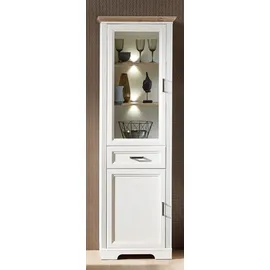 Innostyle Stauraumvitrine "Jasmin", weiß (piniefarbe, weiß, eichefarben), B:66cm H:204cm T:42cm, Glas, Holzwerkstoff, MDF, Schränke, inklusive Beleuchtung, Türen links/rechts verwendbar