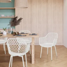 hjh living BEGIO L Gartenstuhl 56 x 60 x 81 cm weiß