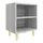 vidaXL Nachtschrank mit Massivholz-Beinen 40 x 30 x 50 cm Grau
