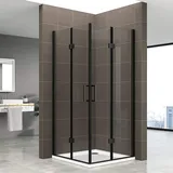 iflair I-flair Duschkabine Belle Eck-Duschkabine mit Falttür 80 x 80 cm schwarz Sicherheitsglas DK63