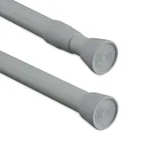 Relaxdays Duschvorhangstange 66 - 110 cm grau