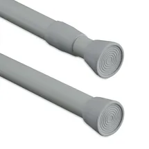 Relaxdays Duschvorhangstange 66 - 110 cm grau