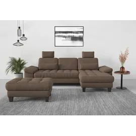 sit&more Ecksofa SIT & MORE "Westham L-Form", braun (chocco), B:275cm H:88cm T:172cm, 100% Polyester, Sofas, Ecksofa, Recamiere, mit oder ohne Bettfunktion, Bettkasten, Füße wengefarben