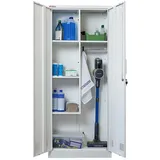 PROREGAL® Mehrzweckschrank Flügeltürenschrank RHINO abschließbar 170x70x30cm Kleiderstange Weiß