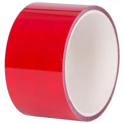 PROREGAL Breite Reflektorstreifen | Selbstklebend | Extra haltbar | rot | BxL: 5cm x 2m | 5 Rollen | Reflektierband Reflektorsticker