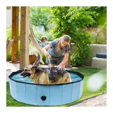 Clanmacy Hundepool Leim Katzen Swimmingpool Schwimmbecken Haustier Pool Planschbecken Ø 120 cm x 30 cm