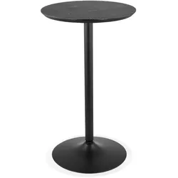 Kadima Design Stehtisch Ø 60 cm, Höhe 103 cm, Rund, Klein, Schwarz, Metallgestell, Mdf Asche-Furnier