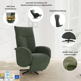 sit&more TV-Sessel Glendale Polyester 75 x 112 x 82 cm Grün mit Aufstehhilfe, 2 Motoren und Akku