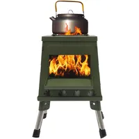 Zeltkocher,Zelt Herd, Raketenofen Outdoor,Schwarz,Tragbarer Holzofen für Camping, Outdoor, Zeltheizung, Camping, Zeltkocher, Mini Holzofen zum Kochen, Camping Rechteckig aus Metall (Grün)