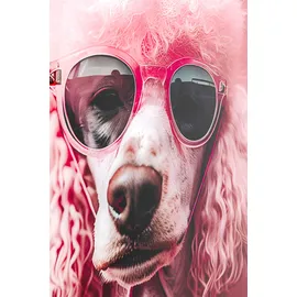 Kare DESIGN Glasbild 40 x 50 cm Pink Poodle Glas