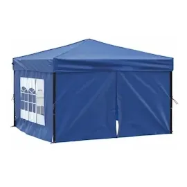 vidaXL Partyzelt Faltbar mit Seitenwänden Blau 3 x 3 m