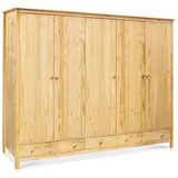 Kleiderschrank Massivholzschrank 5-türiger Schrank TOBINO Kiefer natur 5T 3SK
