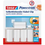 Tesa Powerstrips Kabelclip / Kabel Clip selbstklebend / Zur Fixierung von Kabeln / In Weiß / 1 x 5 Stk.