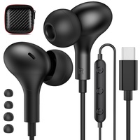 APETOO USB C Kopfhörer für Samsung S21, Hi-Fi Stereo Typ C Ohrhörer mit Mikrofon, Lautstärkeregler, magnetische Ohrhörer für iPad Mini, iPad Air 4, Galaxy Z Flip 3, S20, FE Note 20, 10, Pixel 5, 8, 7