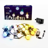 Twinkly Festoon - 20 App-controlled Warm to Cool White LEDs. 10 Meters. Black Wire.