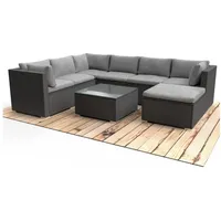 Brast Rattan Gartenlounge Set Luxus schwarz