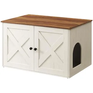 Songmics Feandrea Katzenklo-Schrank, mit herausnehmbarer Trennwand, 80 x 53 x 50 cm,