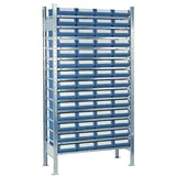 NORDWEST Handel AG Lager Anbauregal Stahl H2000xB1000xT400mm blau 14 Stahlböden