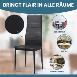 Albatros Esszimmerstuhl Milano Kunstleder schwarz 4er Set