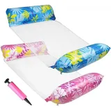 2er-pack 4-in-1-wasserhängematte Mit Netz Und Aufblasbarer Pool-hängematte, Pool-hängematte & Wasserhängematte, Schwimmendes Bett Und Loungesessel Für Erwachsene Und Kinder, Blaues Ahornblatt Und Blat