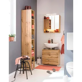 WELLTIME Regal "Soria", braun (eichefarben), B:25cm H:185cm T:35cm, Holzwerkstoff, Regale, Regal