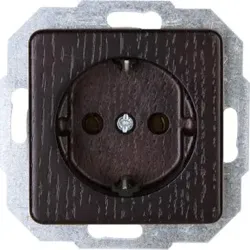 Kopp 914837086 MILANO - Schutzkontakt-Steckdose, Farbe: wenge