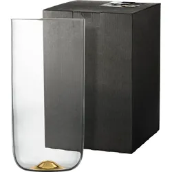 Tischvase EISCH GERMANY "DOT", gold (transparent, goldfarben), H:25,0cm Ø:12,5cm, Kristallglas, Vasen, mundgeblasen, Kristallglas, mit 24karätigem Gold veredelt, 25 cm