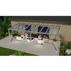 GARDENDREAMS Terrassenüberdachung »Legend«, BxT: 600 x 350 cm, grau / RAL9007, Glasdach