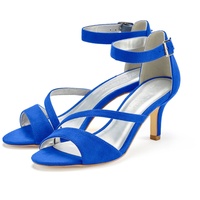 LASCANA Sandalette »High-Heel-Sandalette, Riemchensandalette«, Sandalette, Sommerschuh mit Riemchen, bequeme Absatzhöhe VEGAN, blau