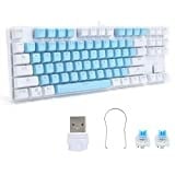 Sxhlseller Mechanische Tastatur, 87 Tasten Computerspiel-Tastatur Mechanische Computerperipheriegeräte mit Gemischtem Licht für Desktop und Laptop(#1)