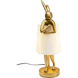 Kare DESIGN Tischleuchte Animal Rabbit Polyresin Weiß / Gold 50 cm