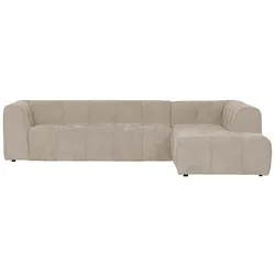 Ecksofa Grid aus Chenille-Gewebe Rechts, Beige