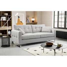 MID.YOU Couch Polyester 3-Sitzer Hellgrau