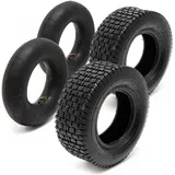 Wiltec 2xReifenmantel 2xSchlauch 18x8.50-8 4pr Winkelventil Rasentraktor Mäher