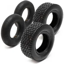 Wiltec 2xReifenmantel 2xSchlauch 18x8.50-8 4pr Winkelventil Rasentraktor Mäher