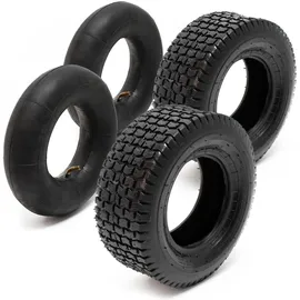 Wiltec 2xReifenmantel 2xSchlauch 18x8.50-8 4pr Winkelventil Rasentraktor Mäher