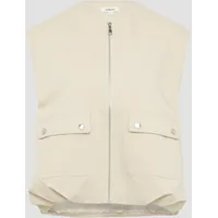 S.Oliver Relaxed Fit Weste aus Twill, Beige, 44
