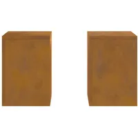 VidaXL Outdoor-Pflanzensäulen 2 Stk. 24x24x35 cm Cortenstahl