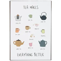 IB Laursen Metallschild Tea makes everything better, 14x20 cm