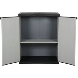 vidaXL Garten-Lagerschrank mit 1 Boden Grau und Schwarz 68x40x85 cm