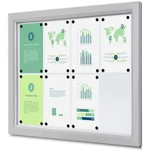 Showdown Displays Abschließbarer Schaukasten SLIM Outdoor - 8x DIN A4