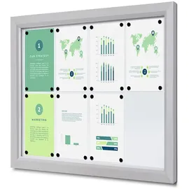 Showdown Displays Abschließbarer Schaukasten SLIM Outdoor - 8x DIN A4