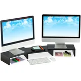 Relaxdays Monitorständer für 2 Monitore verstellbar Schwarz