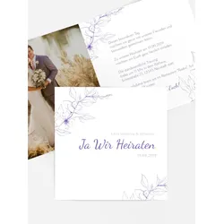 Einladung zur Hochzeit selbst gestalten mit Spruch und Fotos im Onlinedesigner bei Meine-Kartenmanufaktur.de