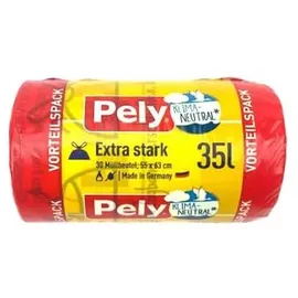 Pely Müllbeutel 35 L 30 Stück Müllsack Abfallbeutel extra stark Klimaneutral