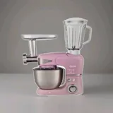 DMS KMFB-1700P 3 in 1 Küchenmaschine,Rosa,5Liter,1700W,Rühren,Knethen,Fleschwolf