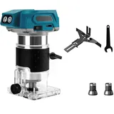 Professional Akku-Kantenfräse Kompatibel für Makita 18v Akku, Oberfräse Kantenfräse,Einhandfräse,30000 RPM bürstenloser Trimmfräser, Holzschneiderfräser(Ohne Akku) (A)